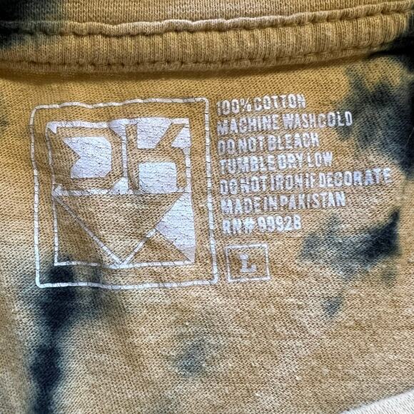 Dikotomy Yellow and Black Tie Dyed "Bad Decision' Long Sleeves Tee Shirt Size L - Picture 5 of 7